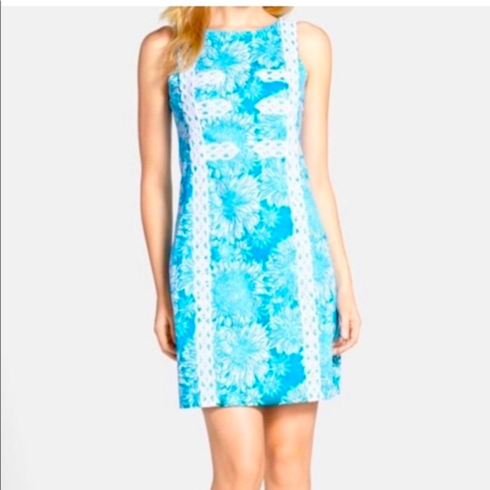 Lilly Pulitzer Mirabelle Shift Dress Lion in the Sun Ariel Blue Sz 2